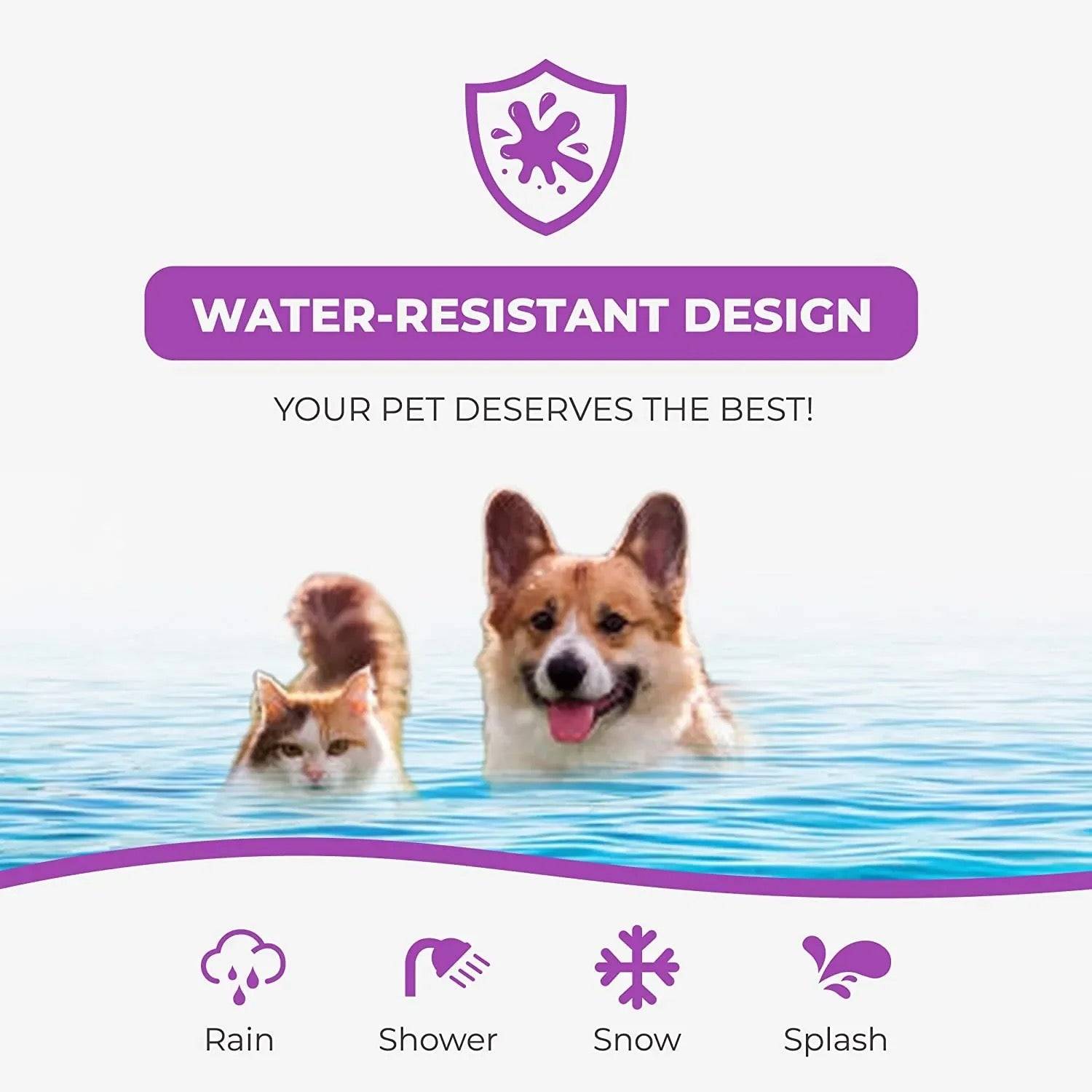 Collare anti pulci e zecche per cani e gatti resistente all’acqua waterproof 